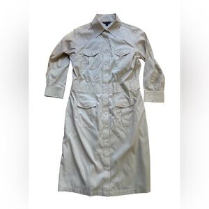 Brooks Brothers Classic White Long Sleeve Dress